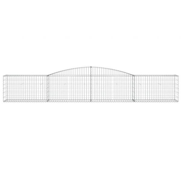 Gabionen mit Hochbogen 4 Stk. 400x50x60/80cm Verzinktes Eisen