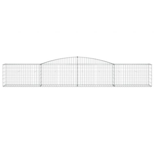 Gabionen mit Hochbogen 10 Stk. 400x50x60/80cm Verzinktes Eisen