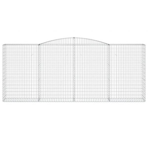 Gabionen mit Hochbogen 3 Stk. 400x50x160/180cm Verzinktes Eisen