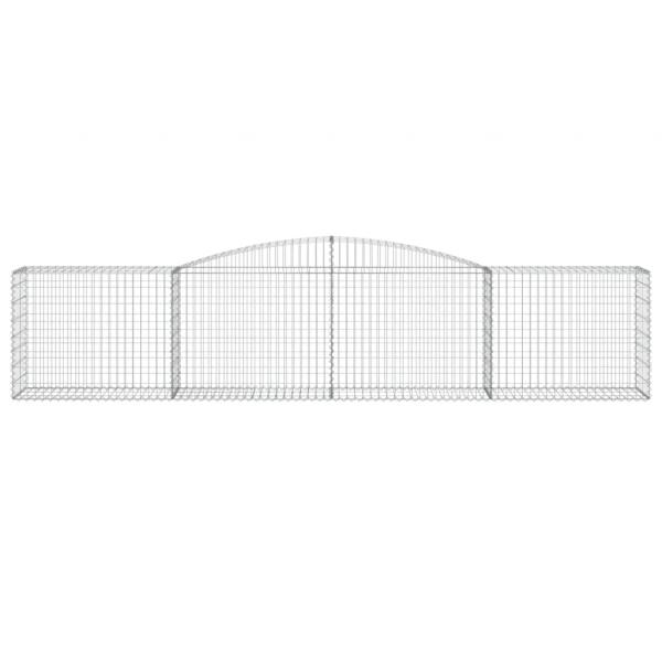 Gabionen mit Hochbogen 20 Stk. 400x50x80/100cm Verzinktes Eisen