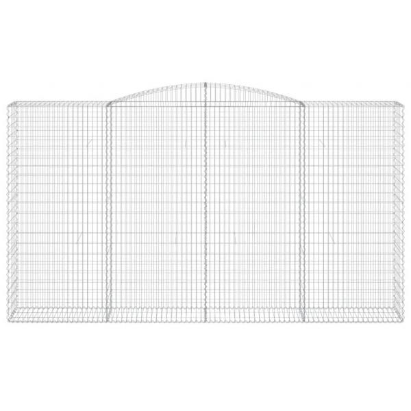 Gabionen mit Hochbogen 2 Stk. 400x50x220/240cm Verzinktes Eisen