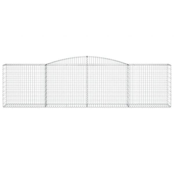 Gabionen mit Hochbogen 9 Stk. 400x50x100/120cm Verzinktes Eisen