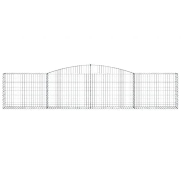 Gabionen mit Hochbogen 2 Stk. 400x30x80/100cm Verzinktes Eisen