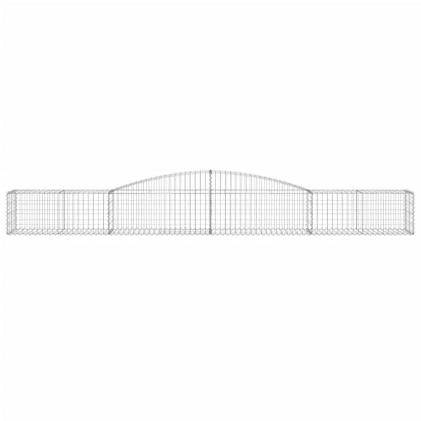 Gabionen mit Hochbogen 7 Stk. 400x50x40/60cm Verzinktes Eisen