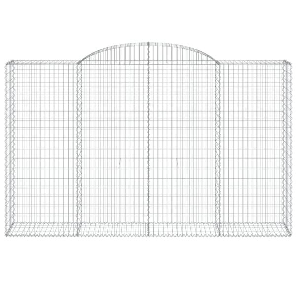Gabionen mit Hochbogen 12 Stk 300x50x180/200cm Verzinktes Eisen