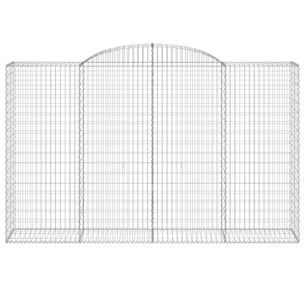 Gabionen mit Hochbogen 9 Stk. 300x50x180/200cm Verzinktes Eisen