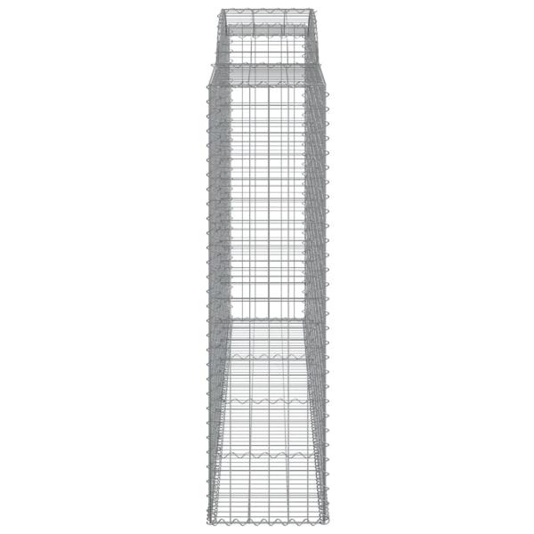 Gabionen mit Hochbogen 9 Stk. 300x50x180/200cm Verzinktes Eisen