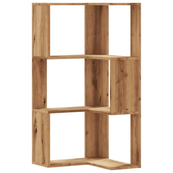 Eck-Bücherregal 3 Böden Artisan-Eiche 50x50x102cm Holzwerkstoff