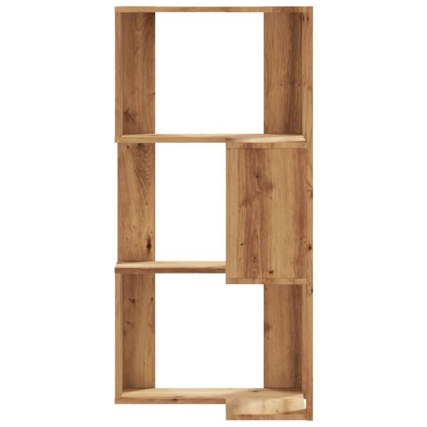 Eck-Bücherregal 3 Böden Artisan-Eiche 50x50x102cm Holzwerkstoff