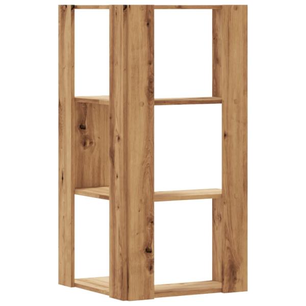 Eck-Bücherregal 3 Böden Artisan-Eiche 50x50x102cm Holzwerkstoff