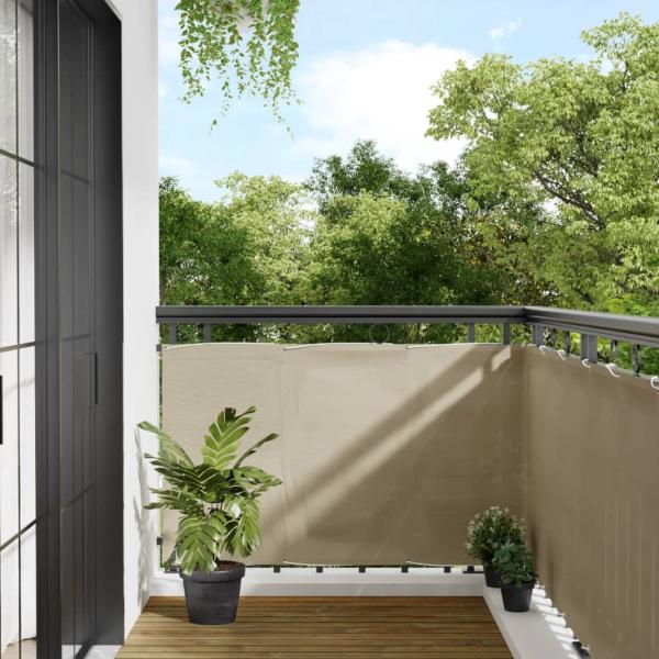 ARDEBO.de - Balkon-Sichtschutz Beige 90x800 cm 100 % Polyester-Oxford