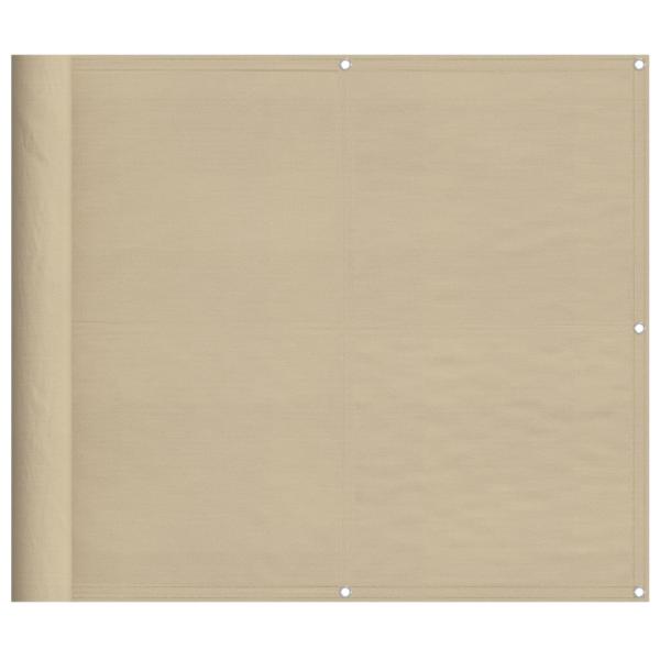 Balkon-Sichtschutz Beige 90x800 cm 100 % Polyester-Oxford