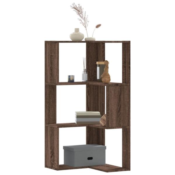 ARDEBO.de - Eck-Bücherregal 3 Böden Eichen-Optik 50x50x102 cm Holzwerkstoff