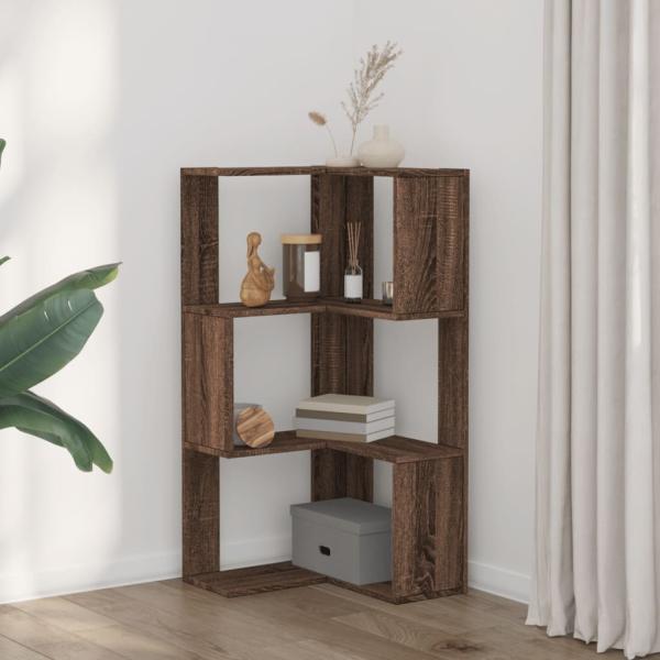 Eck-Bücherregal 3 Böden Eichen-Optik 50x50x102 cm Holzwerkstoff