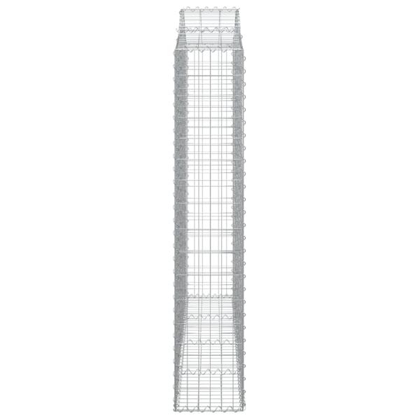 Gabionen mit Hochbogen 3 Stk. 200x30x160/180cm Verzinktes Eisen