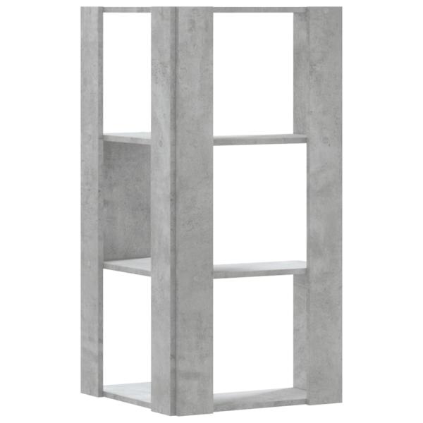 Eck-Bücherregal 3 Böden Betongrau 50x50x102 cm Holzwerkstoff