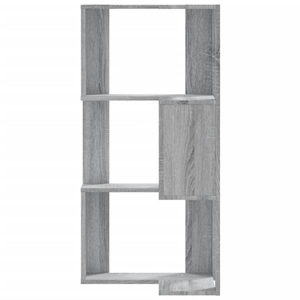 Eck-Bücherregal 3 Böden Grau Sonoma 50x50x102 cm Holzwerkstoff