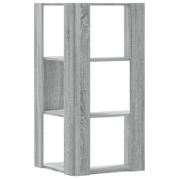 Eck-Bücherregal 3 Böden Grau Sonoma 50x50x102 cm Holzwerkstoff