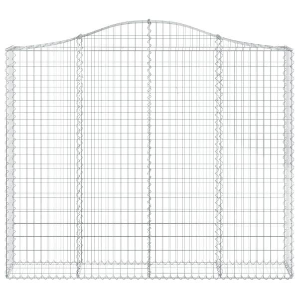 Gabionen mit Hochbogen 2 Stk. 200x30x160/180cm Verzinktes Eisen
