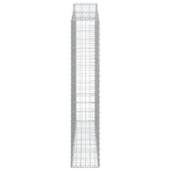 Gabionen mit Hochbogen 2 Stk. 200x30x160/180cm Verzinktes Eisen