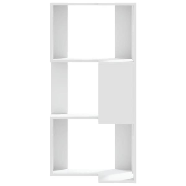 Eck-Bücherregal 3 Böden Weiß 50x50x102 cm Holzwerkstoff