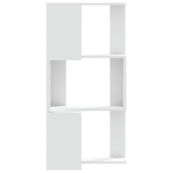 Eck-Bücherregal 3 Böden Weiß 50x50x102 cm Holzwerkstoff