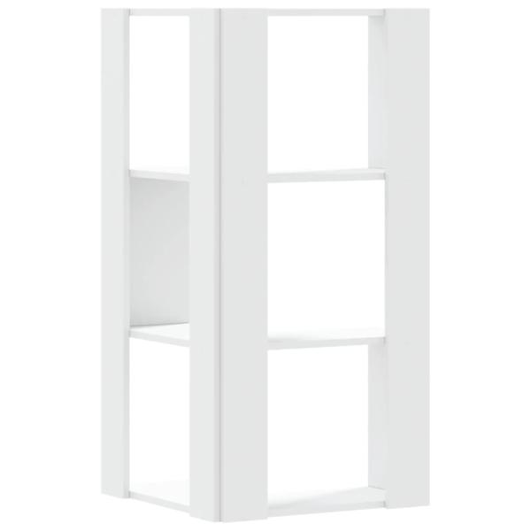 Eck-Bücherregal 3 Böden Weiß 50x50x102 cm Holzwerkstoff