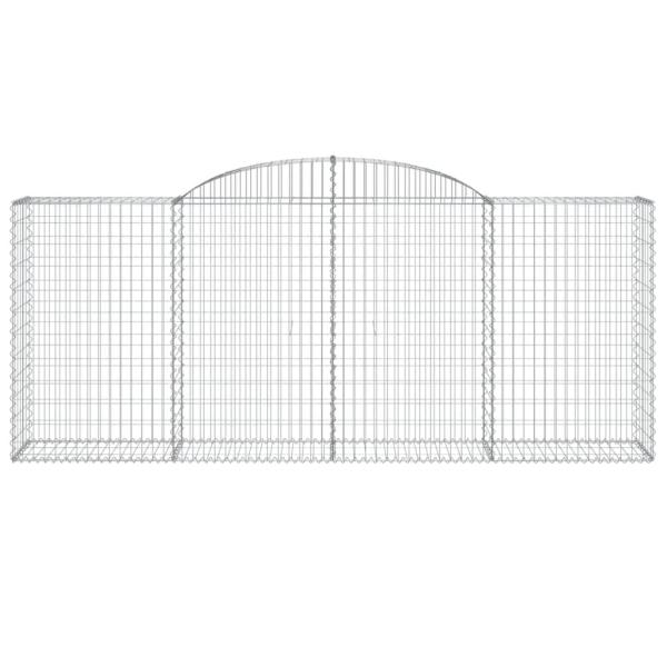 Gabionen mit Hochbogen 25 Stk 300x50x120/140cm Verzinktes Eisen