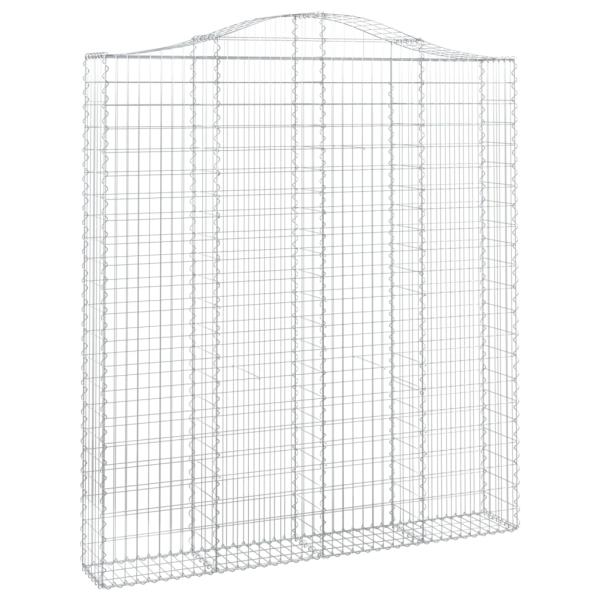 Gabionen mit Hochbogen 2 Stk. 200x30x220/240cm Verzinktes Eisen