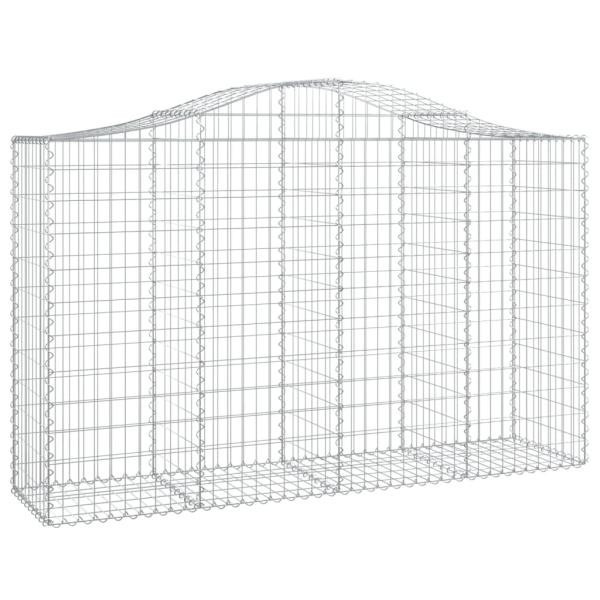 Gabionen mit Hochbogen 30Stk. 200x50x120/140cm Verzinktes Eisen