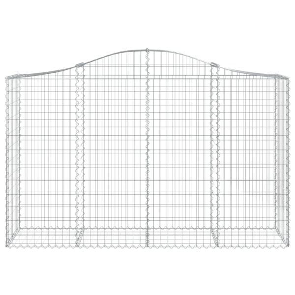 Gabionen mit Hochbogen 30Stk. 200x50x120/140cm Verzinktes Eisen