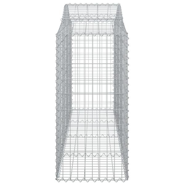 Gabionen mit Hochbogen 30Stk. 200x50x120/140cm Verzinktes Eisen