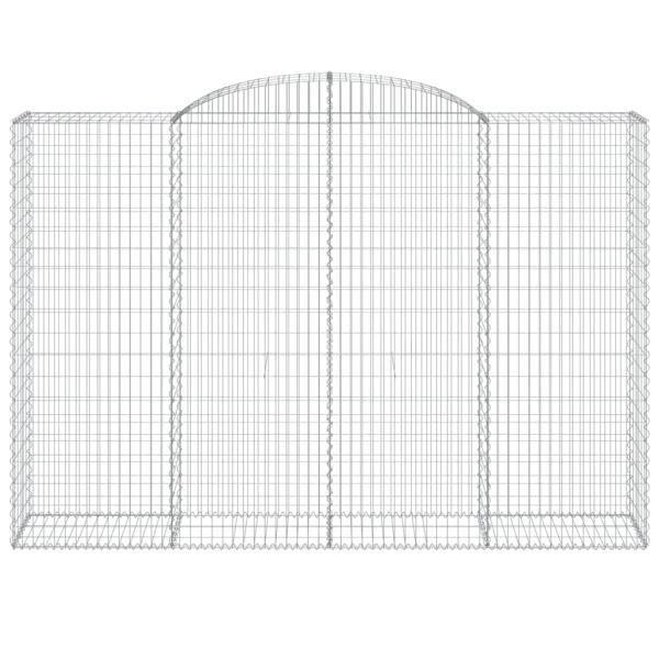 Gabionen mit Hochbogen 5 Stk. 300x50x200/220cm Verzinktes Eisen