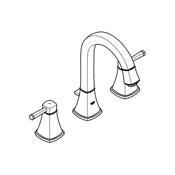 GROHE Grandera 3-Loch-Waschtischbatterie, 1/2", EcoJoy, chrom (20389000)