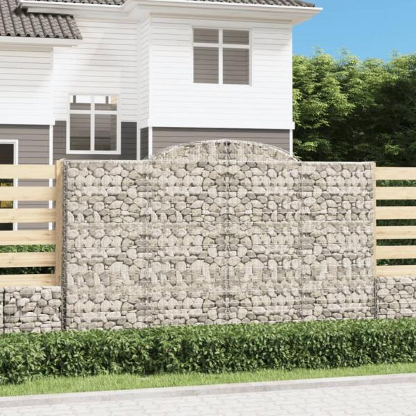 ARDEBO.de - Gabionen mit Hochbogen 2 Stk. 300x30x180/200cm Verzinktes Eisen