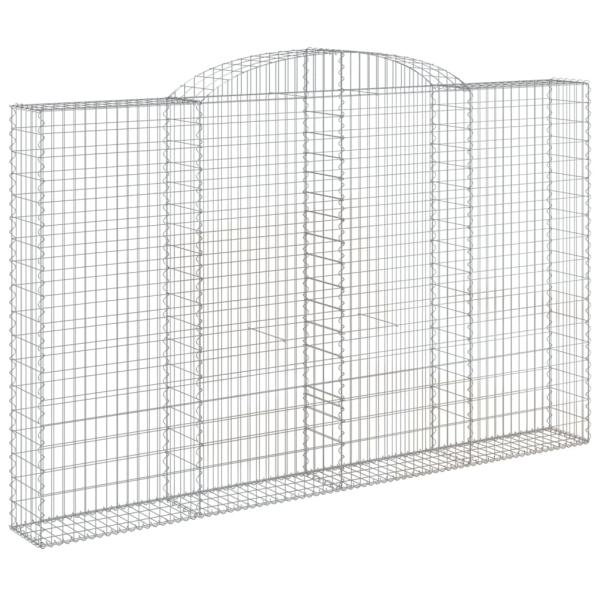 Gabionen mit Hochbogen 2 Stk. 300x30x180/200cm Verzinktes Eisen