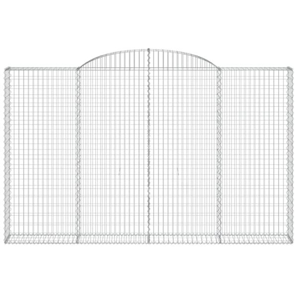 Gabionen mit Hochbogen 2 Stk. 300x30x180/200cm Verzinktes Eisen