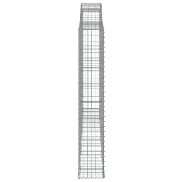 Gabionen mit Hochbogen 2 Stk. 300x30x180/200cm Verzinktes Eisen