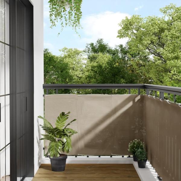 ARDEBO.de - Balkon-Sichtschutz Taupe 90x1000 cm 100 % Polyester-Oxford