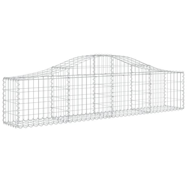Gabionen mit Hochbogen 5 Stk. 200x30x40/60 cm Verzinktes Eisen