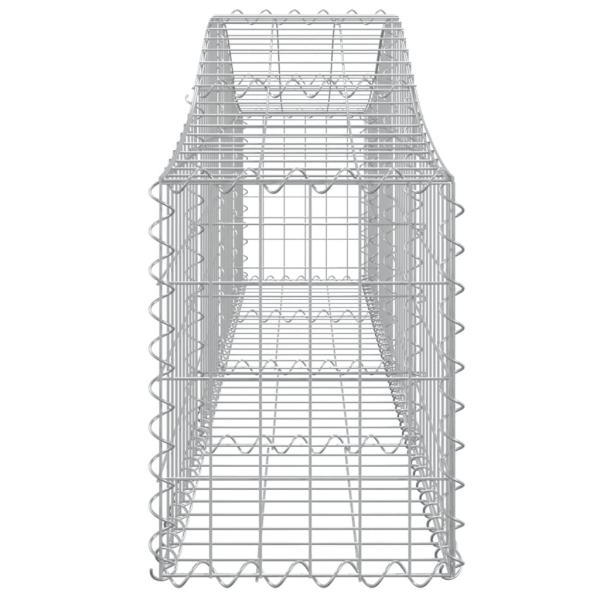 Gabionen mit Hochbogen 5 Stk. 200x30x40/60 cm Verzinktes Eisen