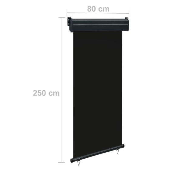 Balkon-Seitenmarkise 85x250 cm Schwarz