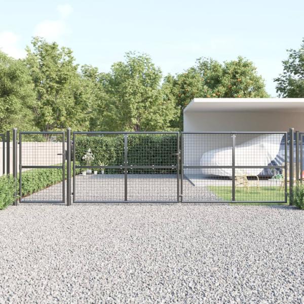 Mesh-Gartentor Anthrazit 500x175 cm Verzinkter Stahl
