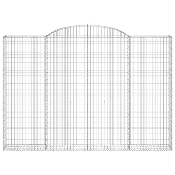 Gabione mit Hochbogen 300x30x200/220 cm Verzinktes Eisen