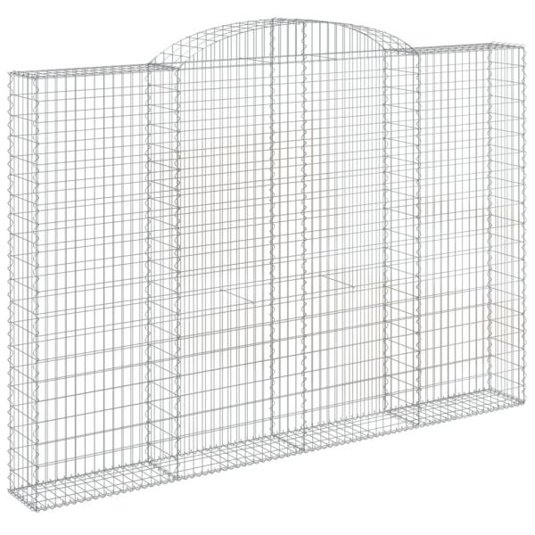 Gabione mit Hochbogen 300x30x200/220 cm Verzinktes Eisen