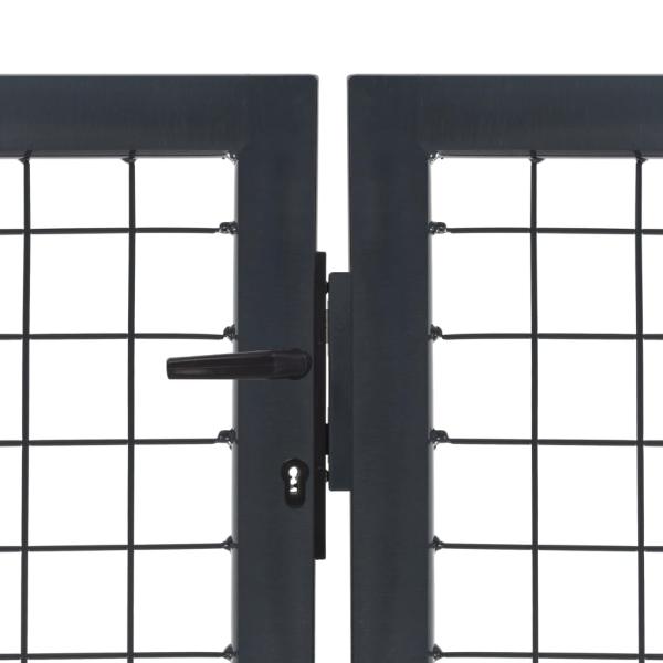 Gartentor mit Pfosten Stahl 350×140 cm Anthrazit