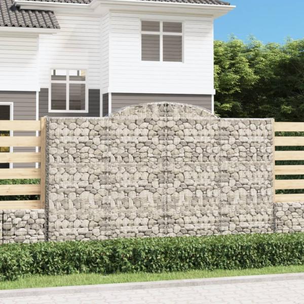 ARDEBO.de - Gabione mit Hochbogen 300x30x180/200 cm Verzinktes Eisen