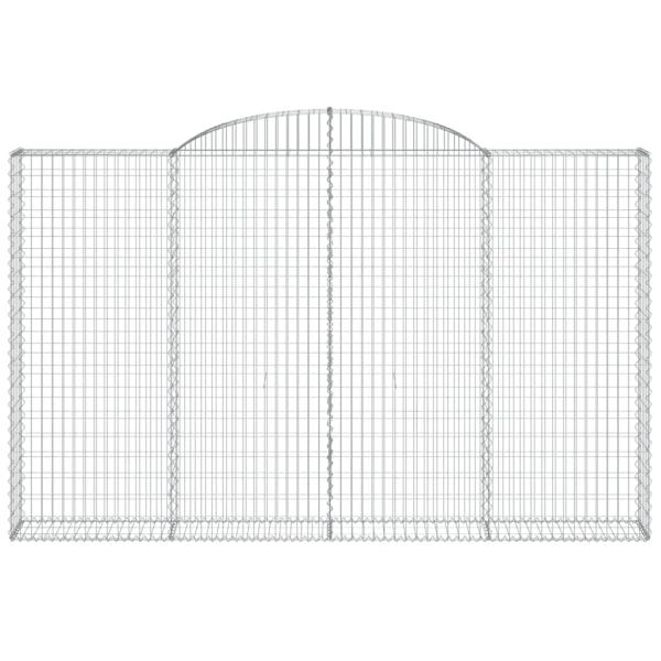 Gabione mit Hochbogen 300x30x180/200 cm Verzinktes Eisen