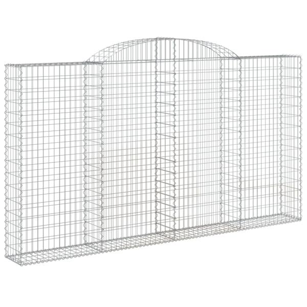 Gabionen mit Hochbogen 2 Stk. 300x30x160/180cm Verzinktes Eisen