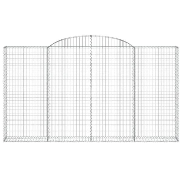 Gabionen mit Hochbogen 2 Stk. 300x30x160/180cm Verzinktes Eisen